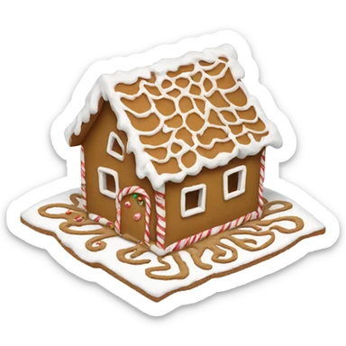 Broken gingerbread house  sticker