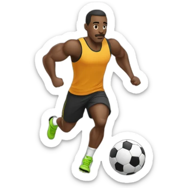 soccer player training at gym sticker