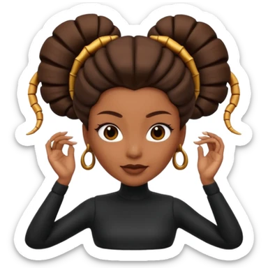 Scorpio zodiac signA 3D cartoon woman with a scorpion-shaped hairstyle, confident expression, smooth skin tone, Memoji-style. sticker