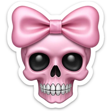 Light pink skull with a bow sticker