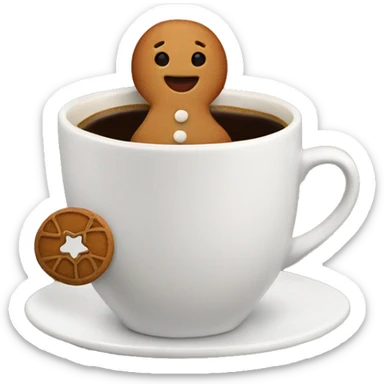 Coffee cup with gingerbread man on it sticker