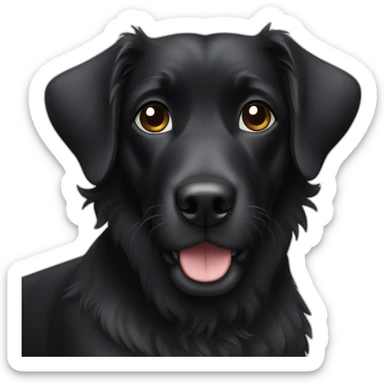 Black dog sat sticker