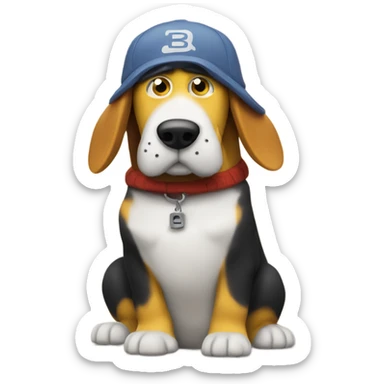 Minion hugging Bassett hound sticker