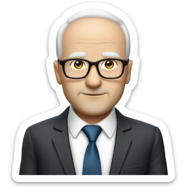 50-year-old organisation consultant, balding, white skin, in suit and tie sticker