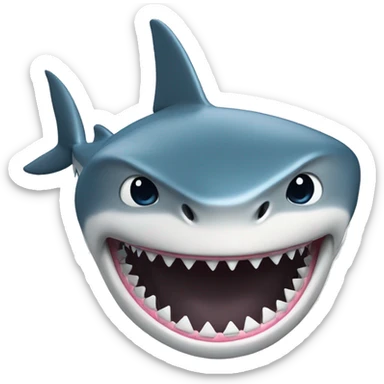 shark with tophead sticker
