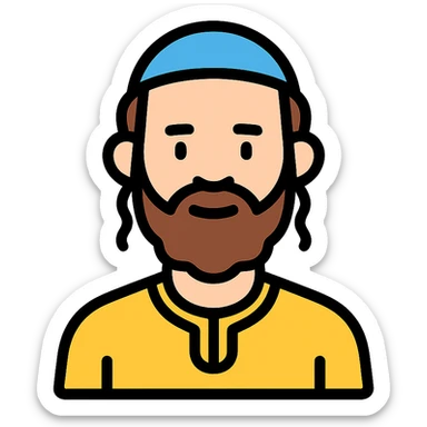 color outline icon of a Jewish man wearing a kippah sticker