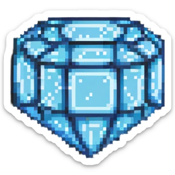 blocky minimal square pixel art Minecraft diamond, very simple shapes sticker