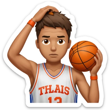tired basketball player, sweating a lot sticker