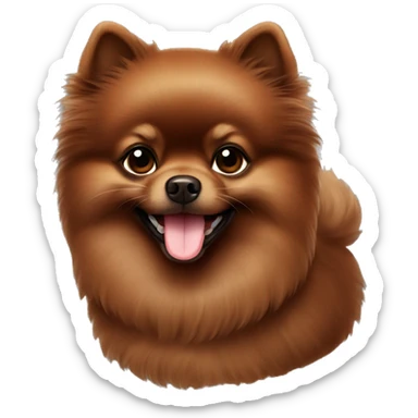chocolate brown pomeranian sticker