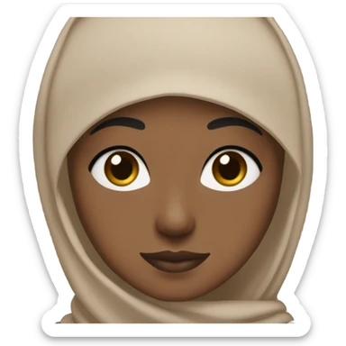 Skin tone light brown, a black hijab, and brown eyes and black eyelashes  sticker