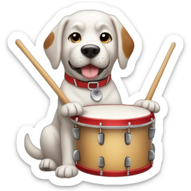 drumming dog sticker