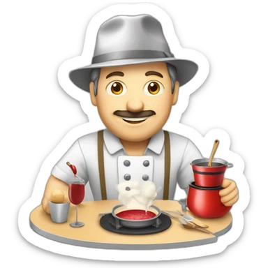 swiss architect with fondue sticker