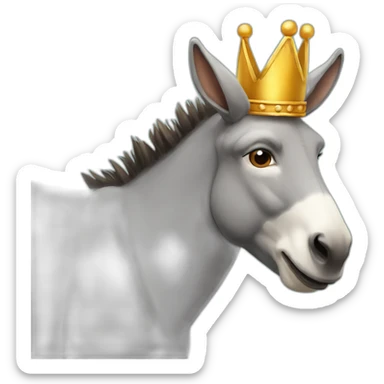 donkey with a crown sticker