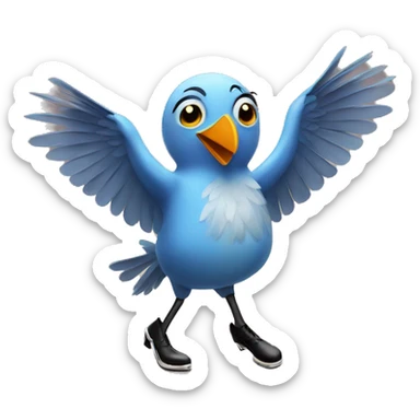 Bird with tap dance shoes sticker