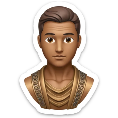 metal painted man bust sticker