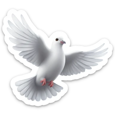 White cute flying Pigeon sticker