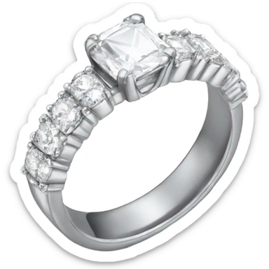 wedding ring with white diamond sticker
