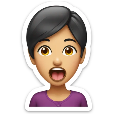 long tongue emoji, indonesian woman sticker