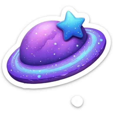 Galaxy with a blueish purple filled with stars. sticker