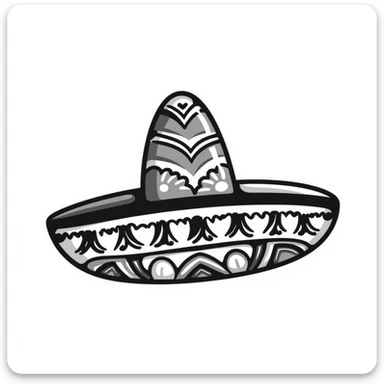 colorful mexican sombrero with decorative patterns sticker