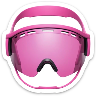 sporty pink shield visor sunglasses with extra chunky frame, athletic design, heavy-duty build, one-piece tinted lens sticker