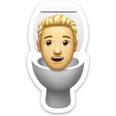 Somebody’s head ￼coming out of a toilet ￼ sticker