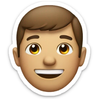 A guy smiling with a triangle mouth sticker