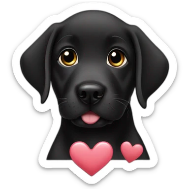  black labrador boy puppy heart sticker