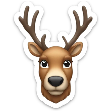 Reindeer muscular schlitz shirt showing off biceps arms crossed masculine fierce torso sticker