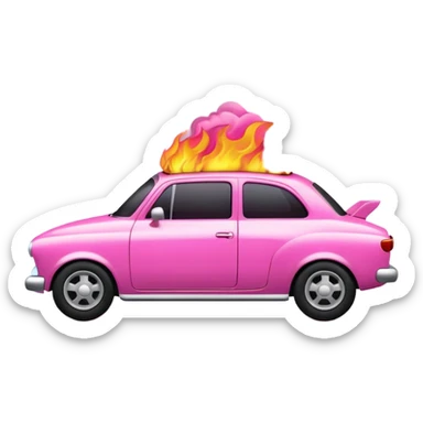 Pink Burning car sticker