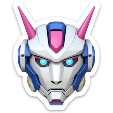 Gundam RX-0 Unicorn robot head, bottom view sticker
