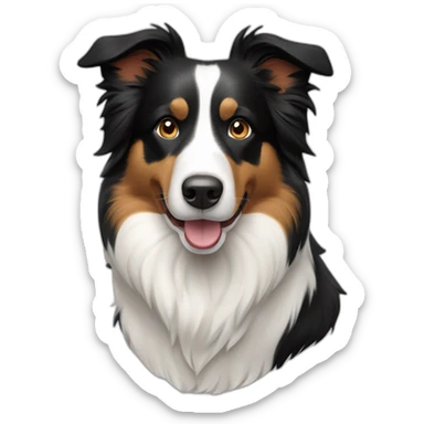 medium coat tri-color border collie  sticker