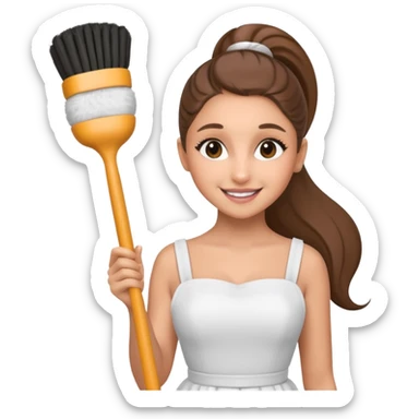 ariana grande holding toilet brush sticker