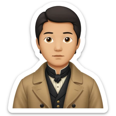 asain man in 1800s sticker