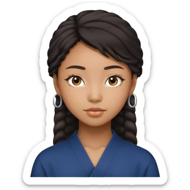 une image d'une fille métisse afro japonaise très belle de 20 ans  sticker