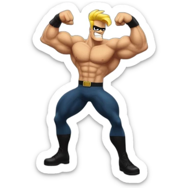 johnny bravo flexing his muscles sticker