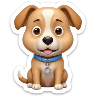 A highly detailed 3D render of a stylized cartoon dog character, resembling the 'Chill Guy' meme. sticker