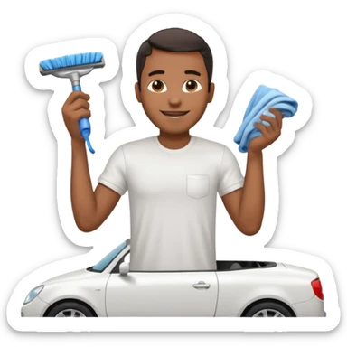 car washer black man  sticker