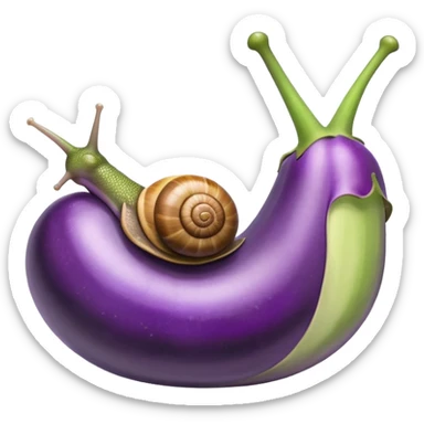 Snail riding an eggplant  sticker