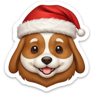 Dog with Santa hat sticker