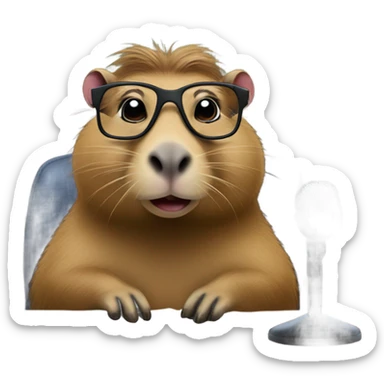Capybara news anchor sticker