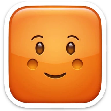 a voluminous glossy orange square with rounded edges sticker