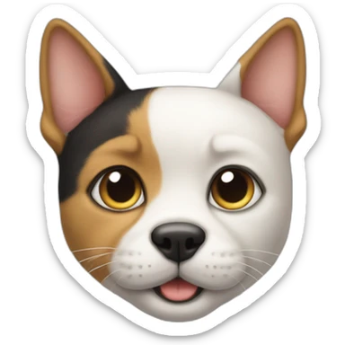 half cat half dog sticker