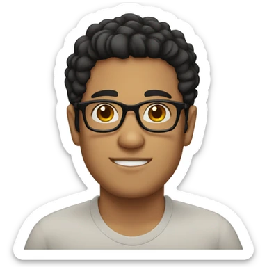 Latino Jewish guy with black eyes black hair and glasses sticker