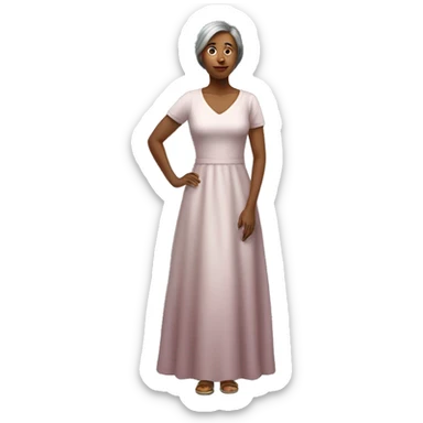 woman years old full length in dress photorealistic serious sticker