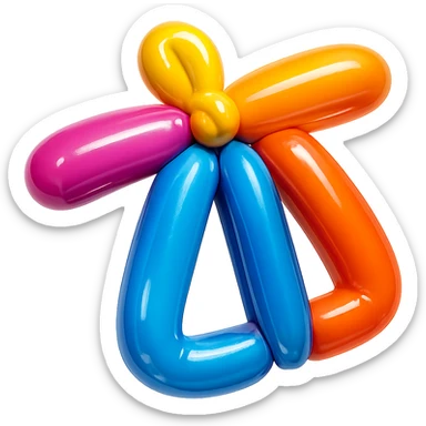 hairclip, shiny and inflated, balloon style sticker