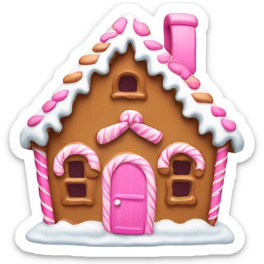 Gingerbread house with a pink bow  sticker