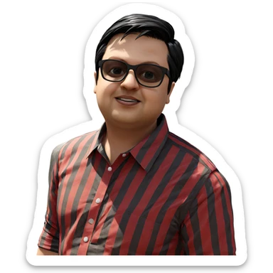 boy in striped shirt outdoors sticker