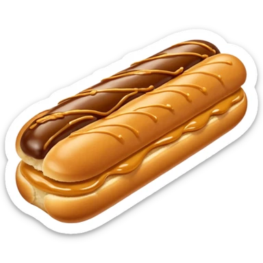  realistic éclair with topping of butterscotch melting  sticker