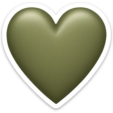khaki green heart  sticker